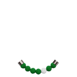 Glass beads / Vivid green 1 white