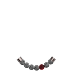 Faceted beads / Silver color 1 red color