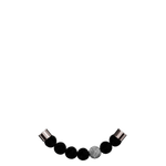 Faceted beads / Black color 1 silver color